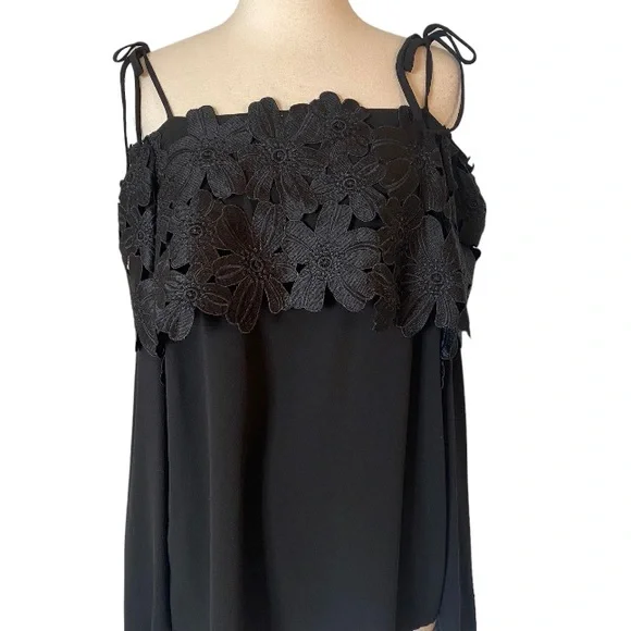 Michael Kors Black Floral Off Shoulder Top - Picture 3 of 8